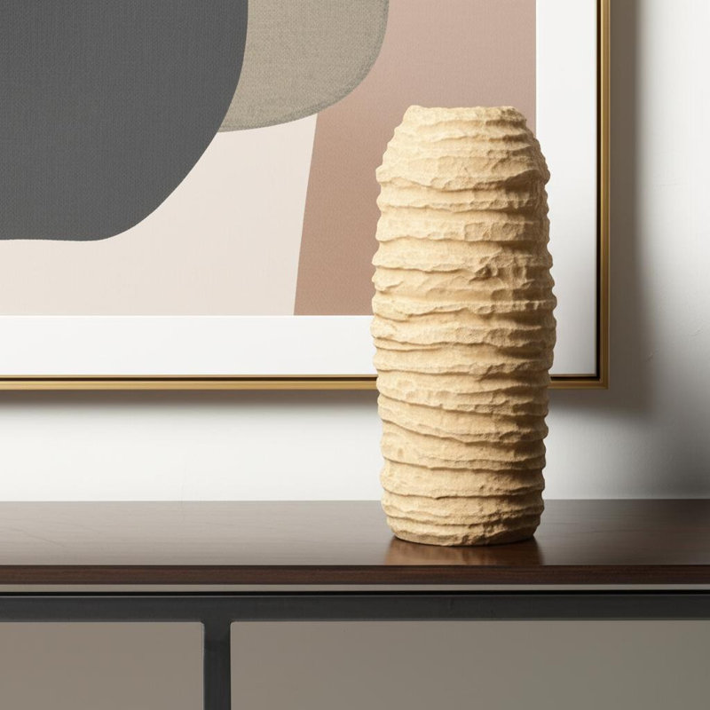 Vase de table 18 "en papier beige
