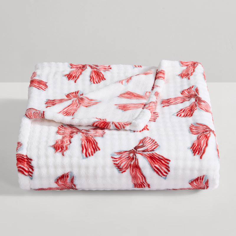 Couverture Lenox Bubble Plush 50x70, noeud de fête, Arc festif