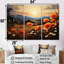 Orange Crimson Floweret Garden Serenade - ensemble d'art mural sur toile fleur-107754974-107754977