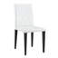 Chaises d'appoint blanches en cuir de polyuréthane blanc avec pieds en métal de couleur noire - dossier à boucle ergonomique, ensemble de 2, pour salle à manger et salle de réception, contemporain