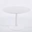 Table de salle à manger ronde avec pied central robuste, idéale pour les petits espaces, les appartements, les cafés, les bureaux et les salons.-1817369236