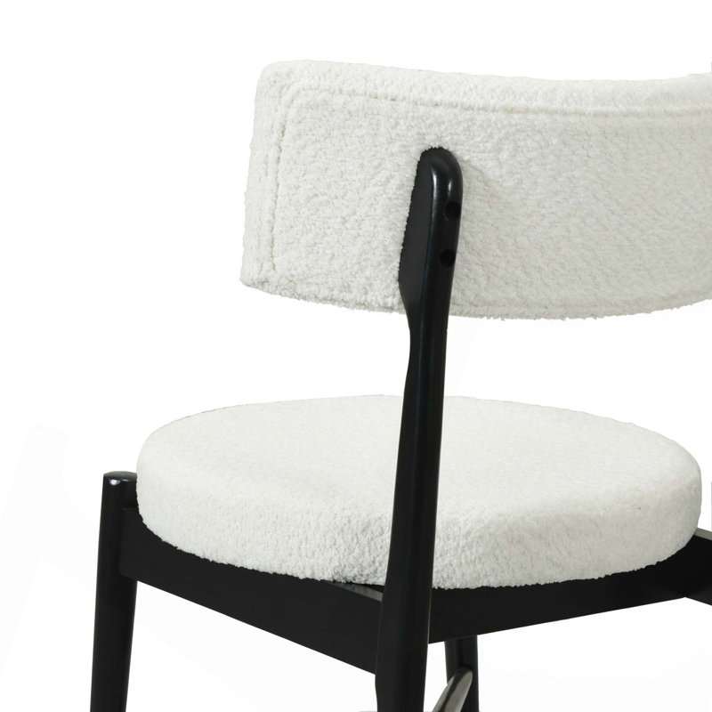 Chaises de salle à manger de style Mid-Century moderne à dossier ouvert incurvé (ensemble de 2), Noir