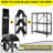 3-Tier Foldable Metal Shelving Unit with Wheels