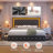 Modern Upholstered Platform Bed With 4 Storage Drawers and Led Lights, Metal Bed Frame with  Adjustable Headboard, Easy to Assembly, No Box Spring Needed,-979738779-979738769