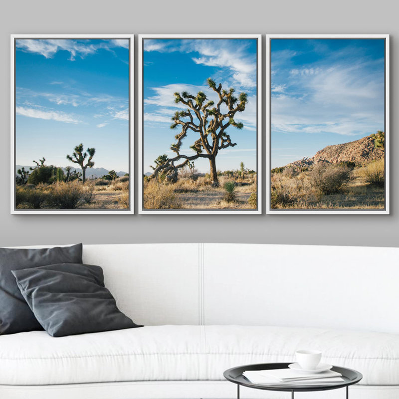 Joshua Tree, désert, parc national, paysage, nature sauvage, photographie, art moderne, rustique, Cadre flottant blanc
