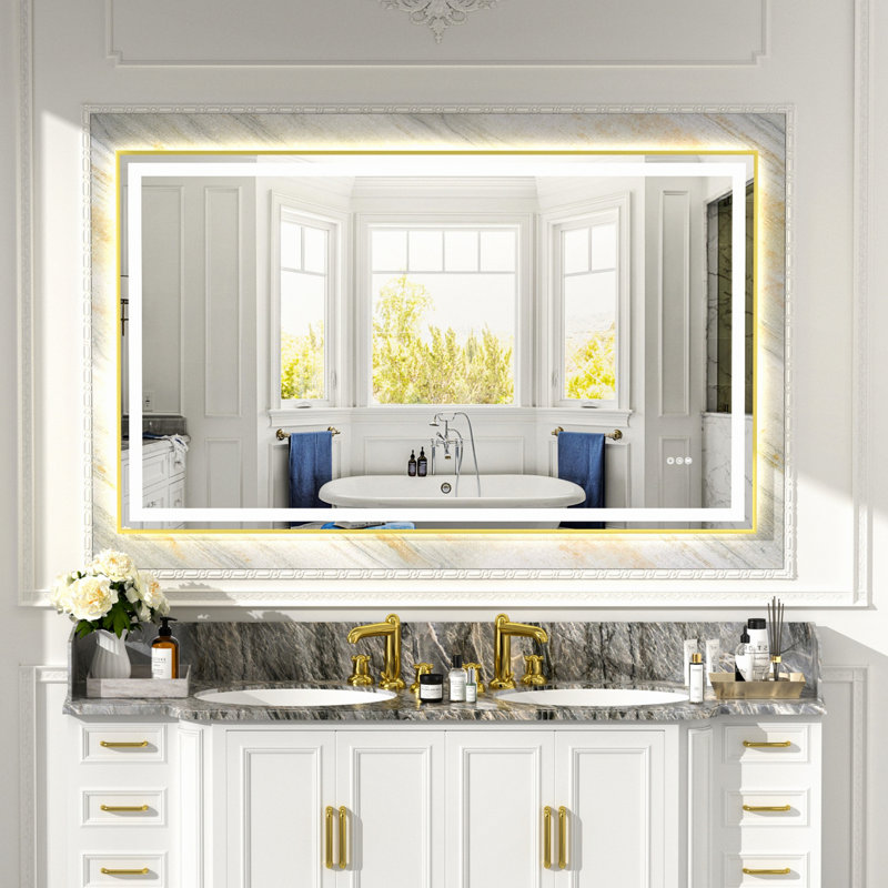 Mirror With LED Light Strips For Home, 36" x 60"