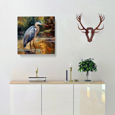 Heron Neo-Impressionism - Wrapped Canvas