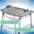 Bluestone Walker Tray Table with Cup Holders, Gray