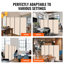 Paravent pliable à 4 panneaux, écran de confidentialité portable pour bureau et maison, beige, résistant et imperméable