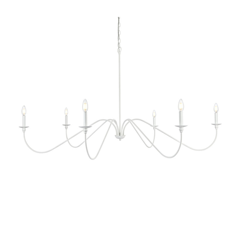 Sherree 6-Light Dimmable Chandelier, 31" H x 60" W x 60" D, White