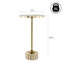 Table de bout à piédestal rond 23,5 po Calix, résine brun clair / blanc et table d'appoint en fer doré brillant pour le salon ou la chambre à coucher