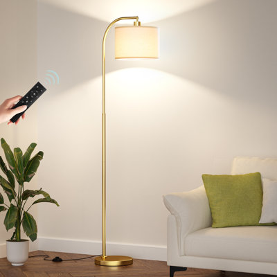 Lampe sur pied arquée à intensité variable de 63 po avec télécommande