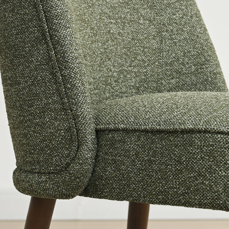 Chaise rembourrée à dossier en bois massif, Vert