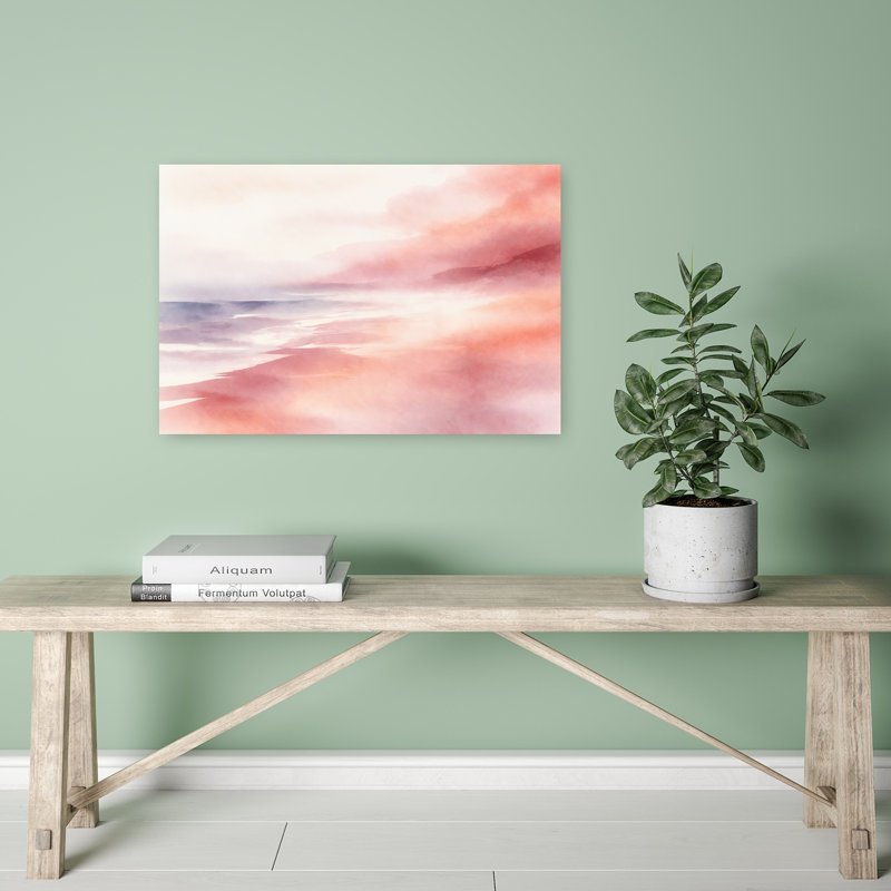 «Serene Misty Landscape Abstract Dreamy Ethereal Landscape Nature», reproduction d'art murale, 16" H x 24" W