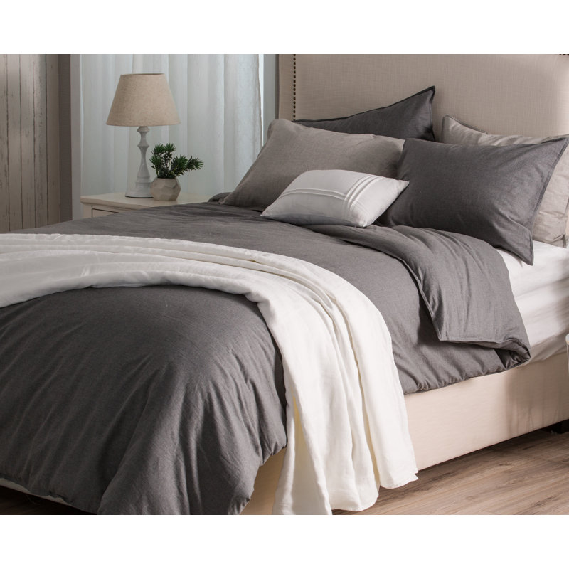  Ensemble de housse de couette réversible en coton chiné 3 pièces Hangeed, Housse de couette grand + 2 taies décoratives