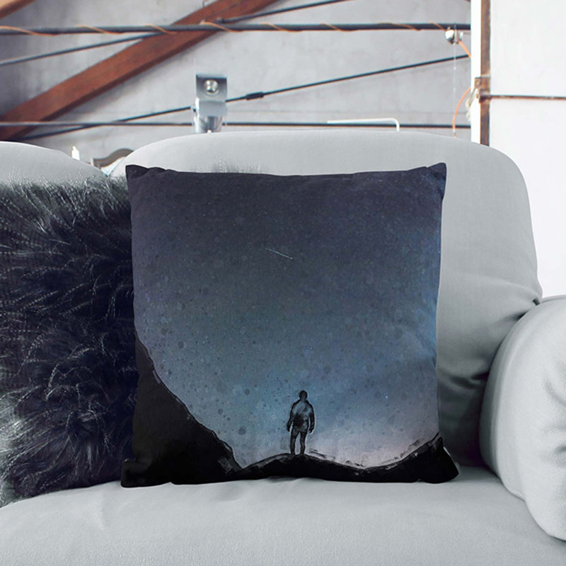 Square Throw Cushion, 40cm H x 40cm W x 15cm D, Stone