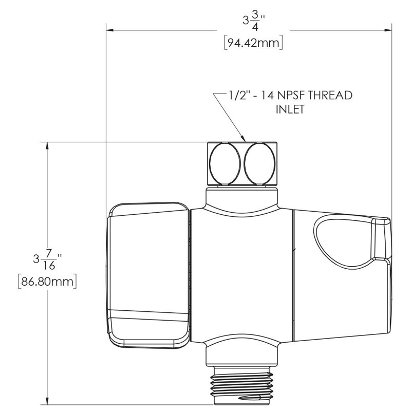 Shower Diverter, Polished Chrome