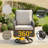 Boho Outdoor Swivel Chair with Weather-Resistant Cushions and End Table