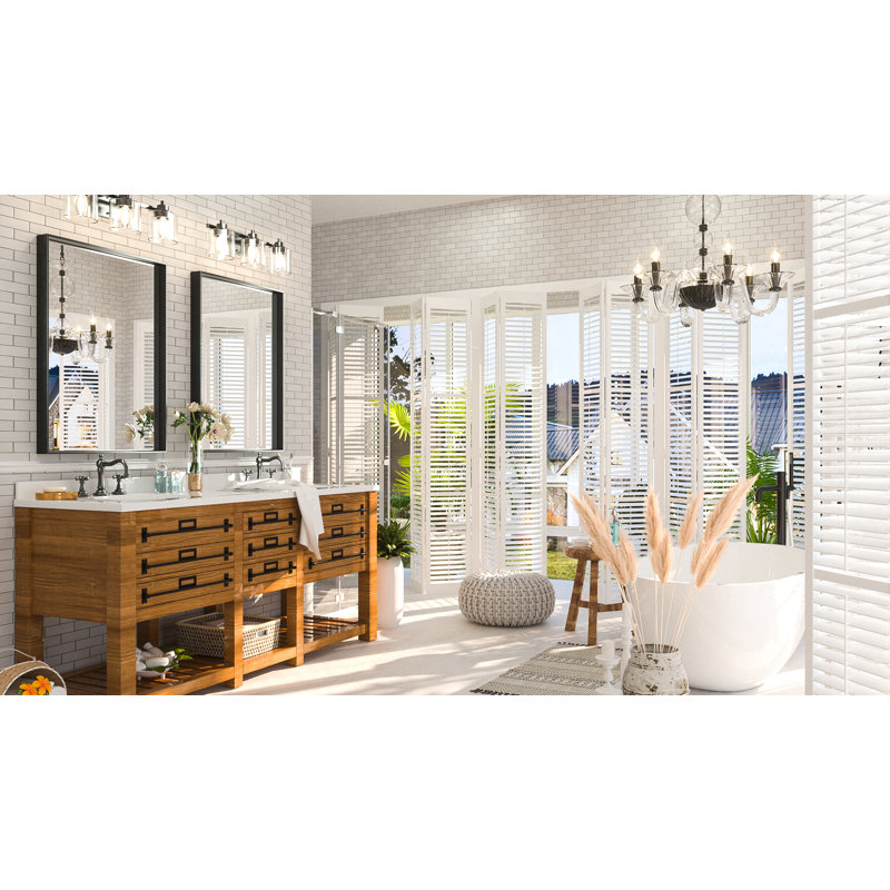 Stemn Framed Bathroom Vanity Mirror Accent Mirror, Black, 30" x 22"
