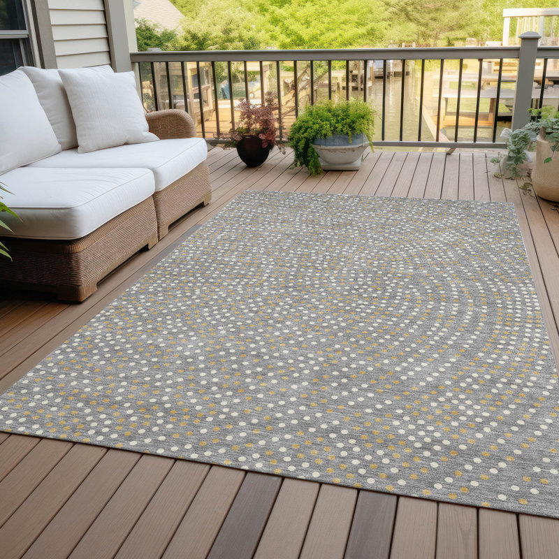 Tapis d'intérieur / extérieur gris Mirelia , 10 pi x 14 pi