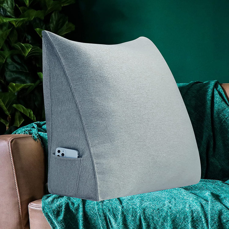 Triangular Backrest Cushion, Dark Grey, 50cm x 60cm