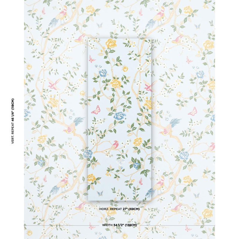 Georgia Vine Fabric, Sky