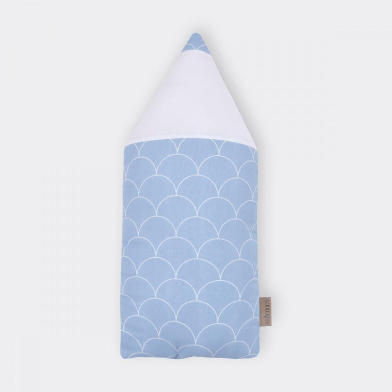 Weiße Halbkreise Geometric Novelty Cushion, Pastel blue