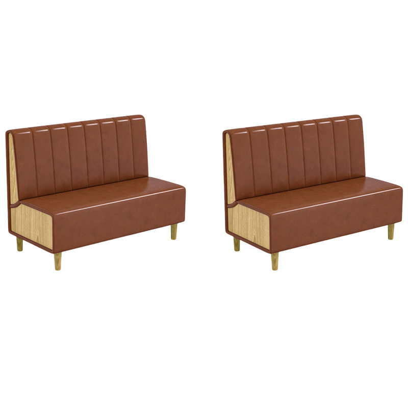 Banc rembourré en similicuir élégant, Brun