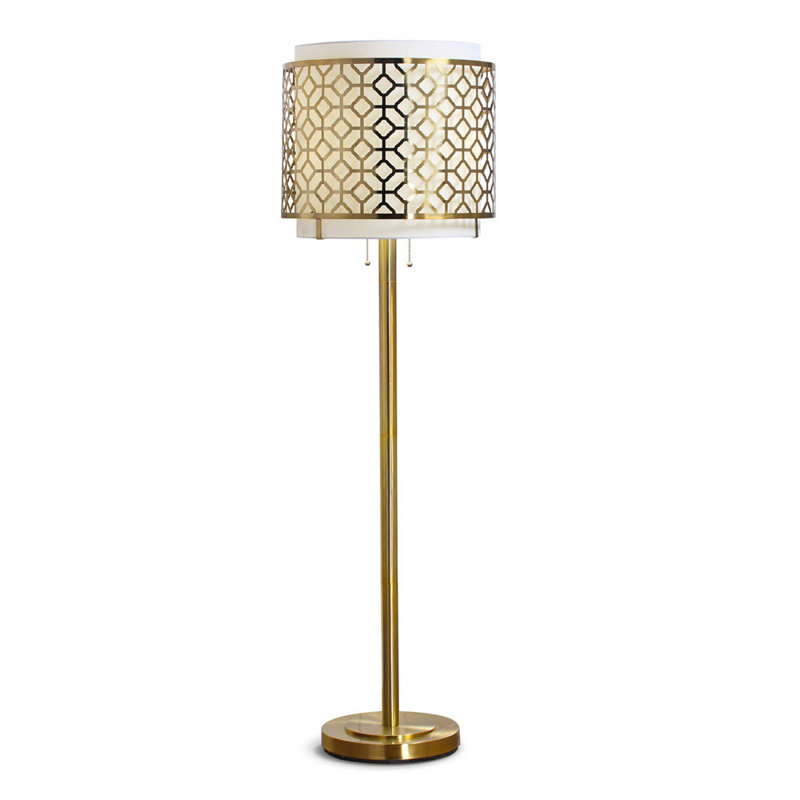 Lampe sur pied 61 Lindel, Laiton antique