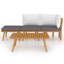 Ensemble de canapé d'angle d'extérieur 4 pièces Roma, table basse, repose-pieds, bois Roma