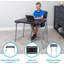 Table pliante compacte empilable, 30 po X 20 po, noir et argent, intérieur / extérieur
