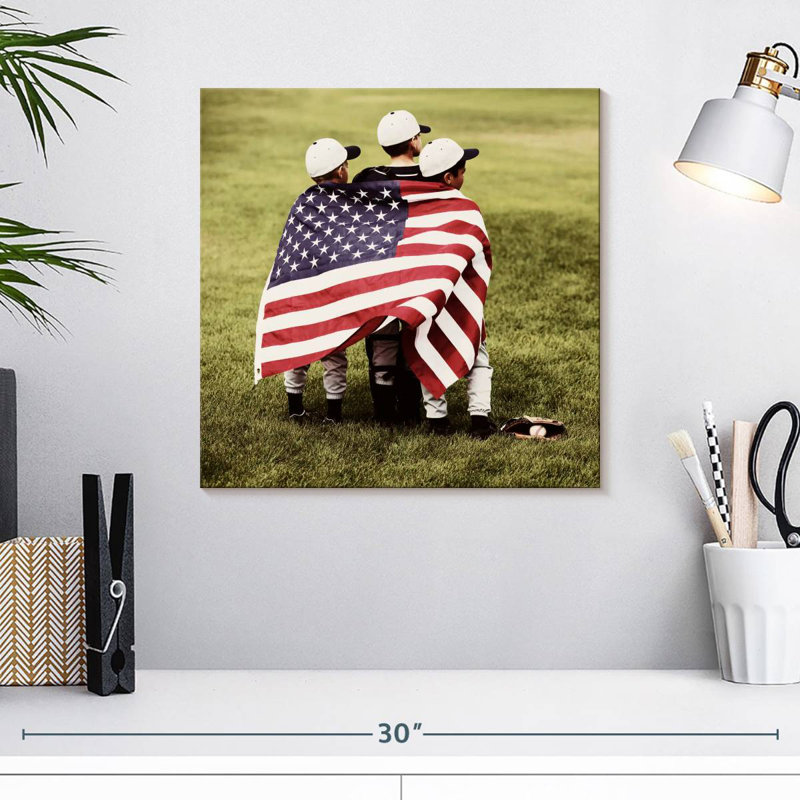 Borges Baseball Kids With US Flag