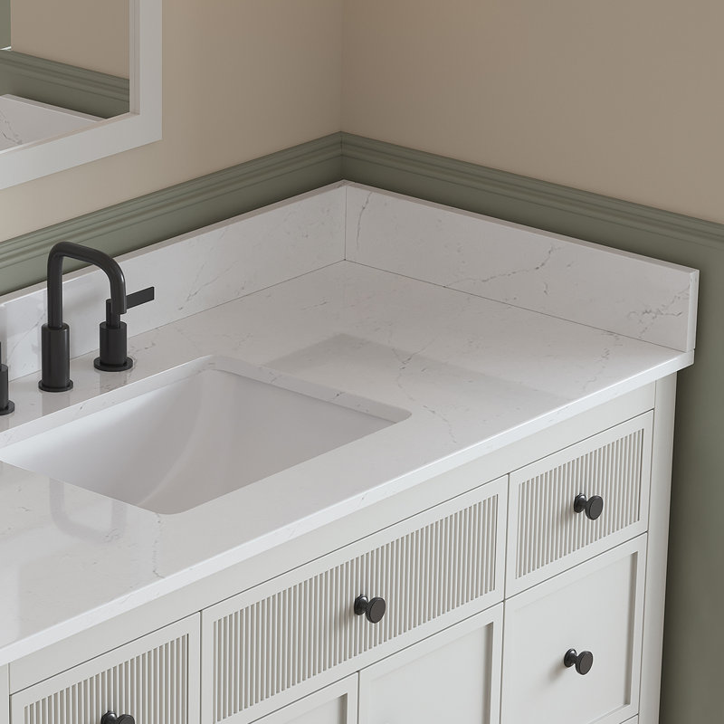 21.25"W x 4" H Quartz Carrara White Vanity Sidesplash