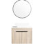 Meuble-lavabo de salle de bain avec lavabo en céramique. Chêne blanc mural de 24 po. Porte à fermeture en douceur pour une expérience de baignade apaisante. Lavabo de style moderne. Porte. Rangement pour salle de bain abondant. Poignées en métal. Ardoise