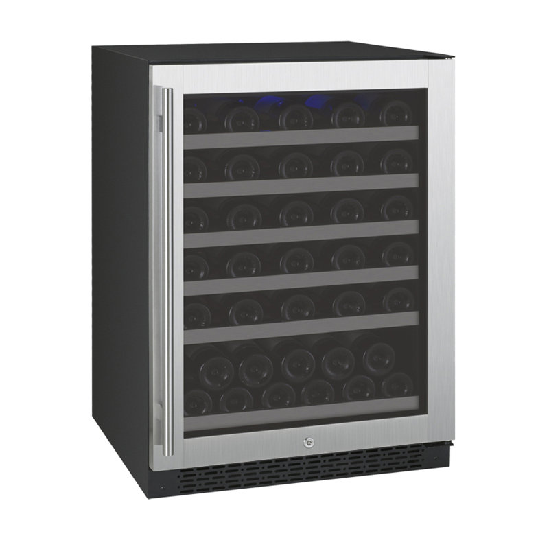 Allavino FlexCount Series 56 Bottle Single Zone Undercounter Wine Refrigerator with Stainless Steel Door - Right Hinge, Right