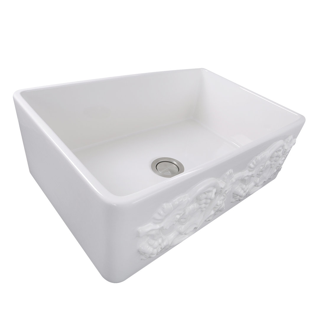 Vineyard 33'' L Farmhouse / Apron Single Bowl Fireclay Kitchen Sink Nantucket Sinks
