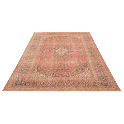 Tapis unique en laine rouge rétro 9 pi 7 po x 13 pi 0 po Antalya