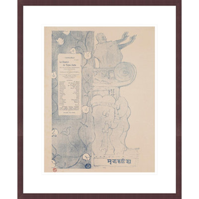 Programme pour le théâtre de l’Oeuvre, présentation du chariot en terre cuite par Henri de Toulouse-Lautrec, impression par estampe numérique encadrée