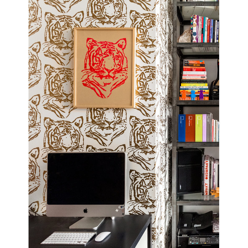Star Tiger 30' L x 27" W Wallpaper Roll, Sphinx
