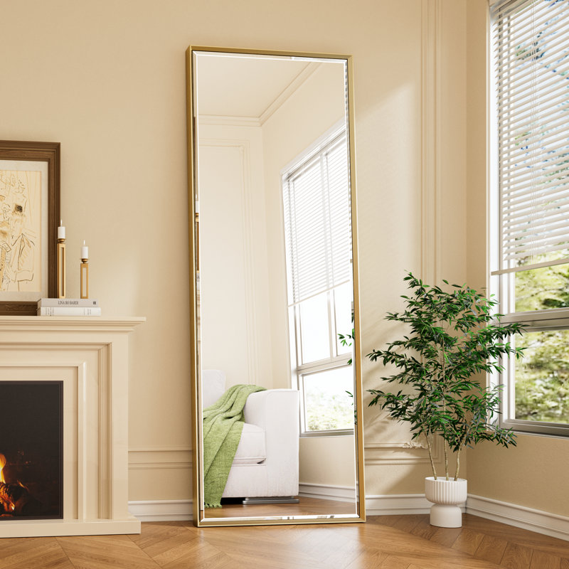 Miroir de salle de bain Lohoski, Or, 60" x 16"