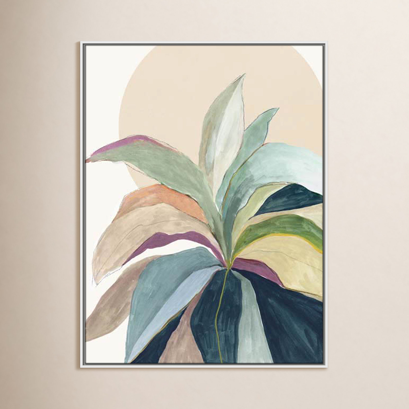 Sherbrooke Sunny Bright Leaves II by Asia Jensen Print, No Mat, White Floater Framed, 41.5" H x 31.5" W x 2" D