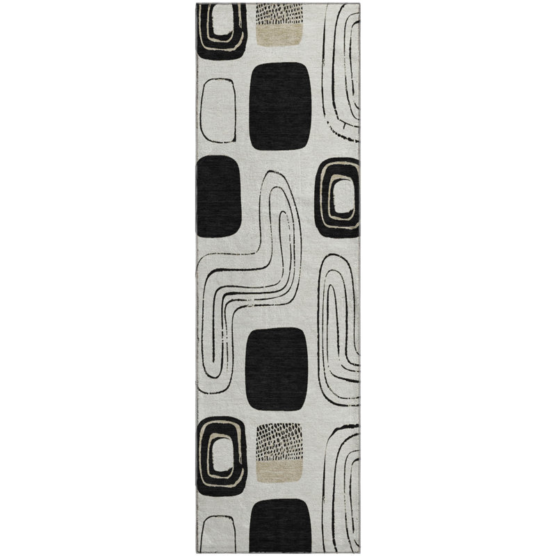 Premium Machine Washable Slesnick AMF1670 Geometric Rug, Runner 2'3" x 7'6"