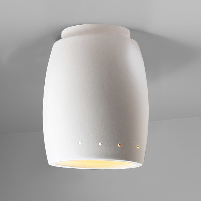 Aayansh Ceramic LED Flush Mount, Matte White