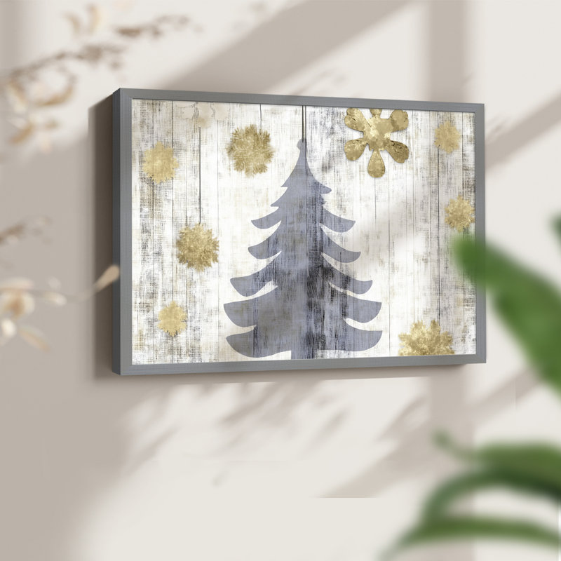 Chirstmas Art-C - Reproduction encadrée - réarmable, H 11 po x l 14 po, Gris
