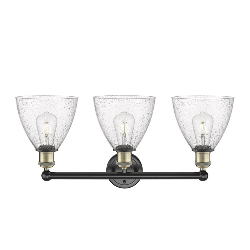Éclairage pour meuble-lavabo de salle de bain 3 lumières 25,5 pouces Amane, Granuleux, Laiton antique noir