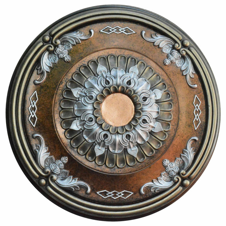 Snowy Daybreak 26" D Polyurethane Hand Painted Ceiling Medallion