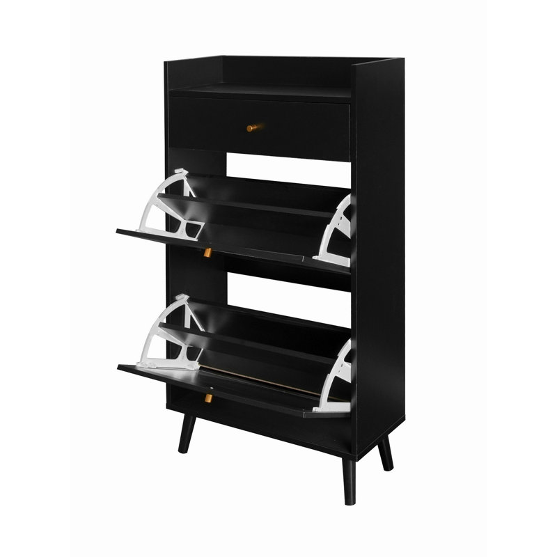 Armoire à 2 tiroirs 1 porte Allen, étagère à chaussures, double couche, convient à l'entrée