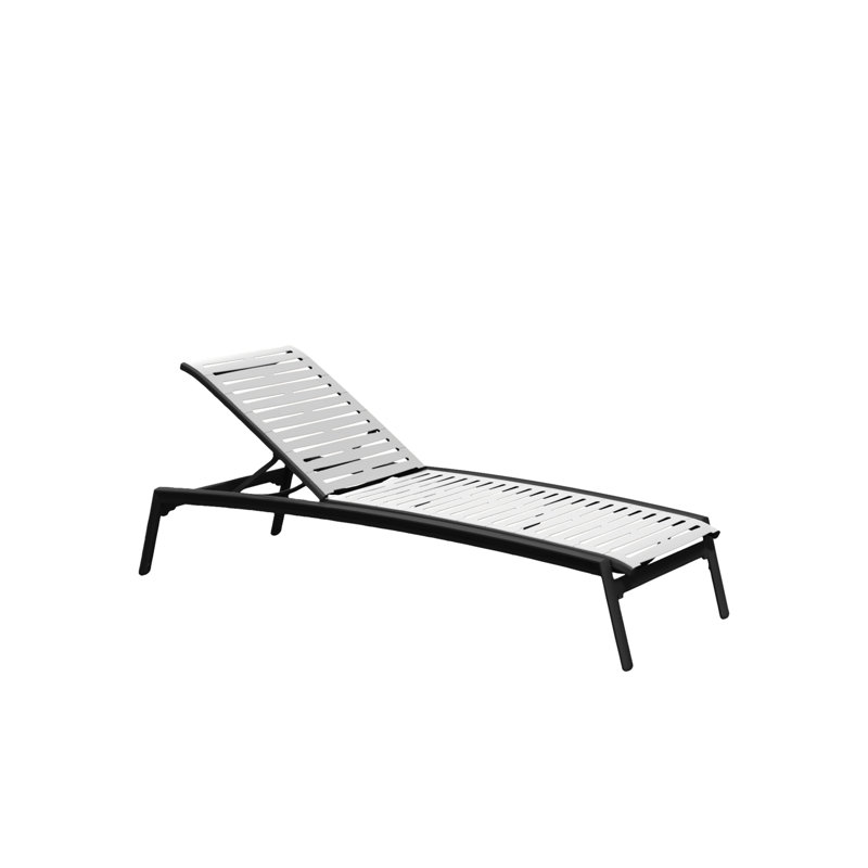 Chaise longue inclinable Elance EZ Span ™, Vinyle neige, Obsidienne