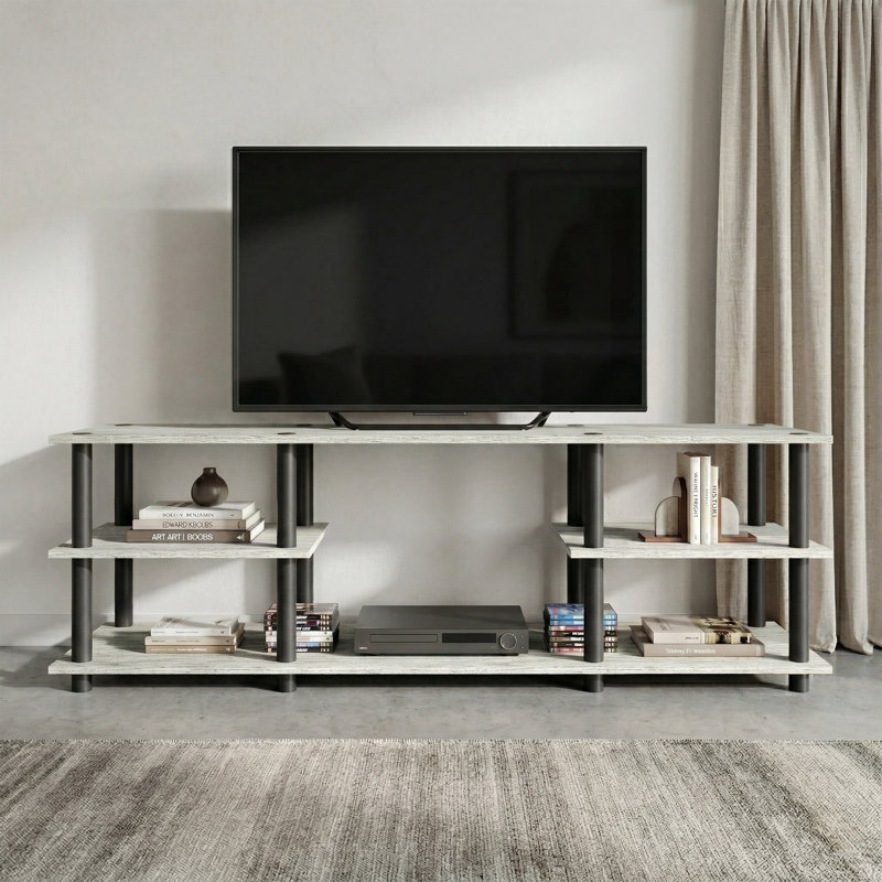 Meuble télé 3 niveaux Easy Twist, Gris clair