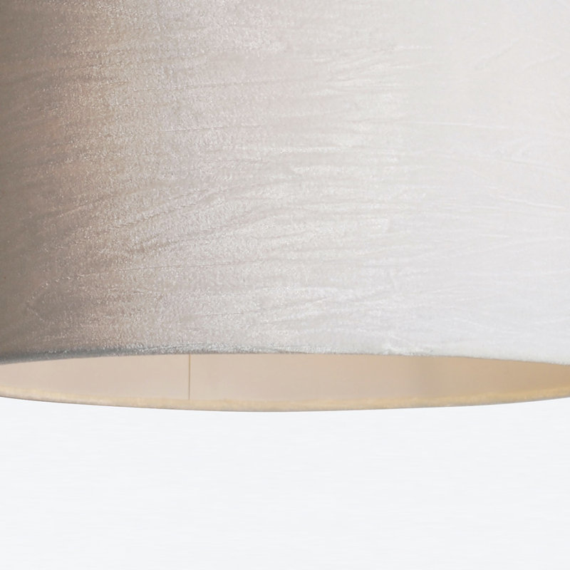 20cm H Velvet Drum Pendant Shade, White